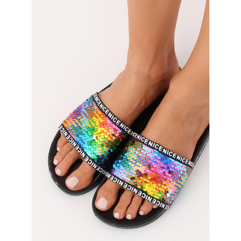 Pantofole multicolori BG50 Mix Color con paillettes multicolore 2