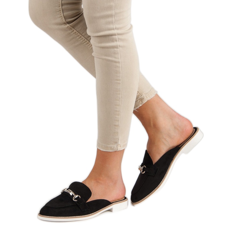 Pantofole da donna eleganti nero 2