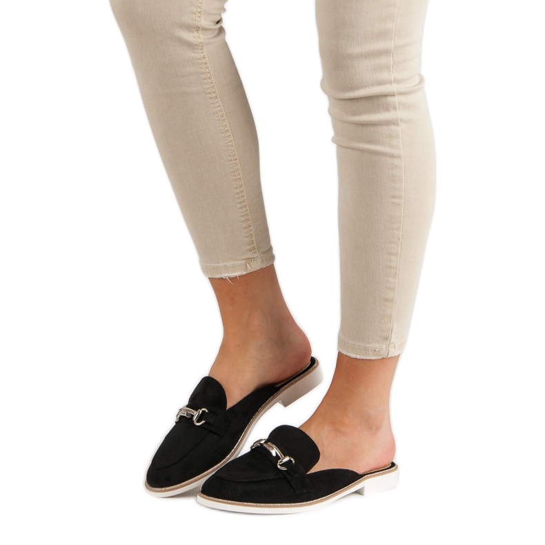 Pantofole da donna eleganti nero 1