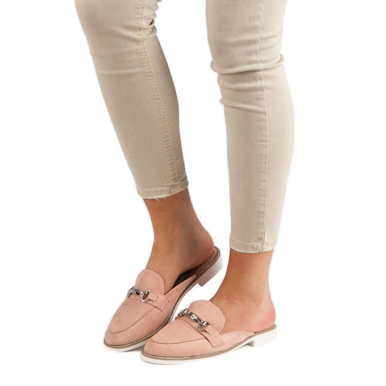 Pantofole da donna eleganti rosa 1