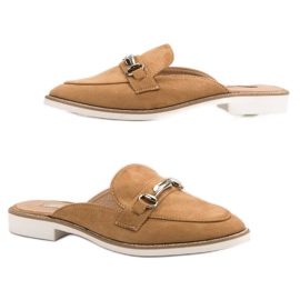 Pantofole da donna eleganti marrone 1