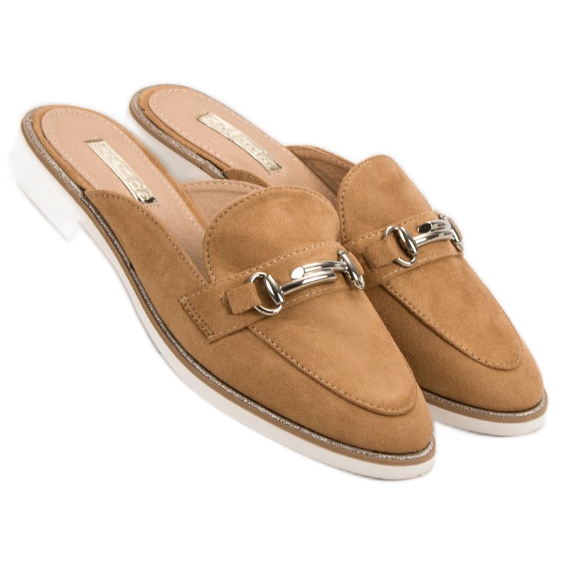 Pantofole da donna eleganti marrone 2