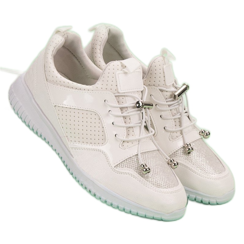 Scarpe sportive con coulisse bianco 1