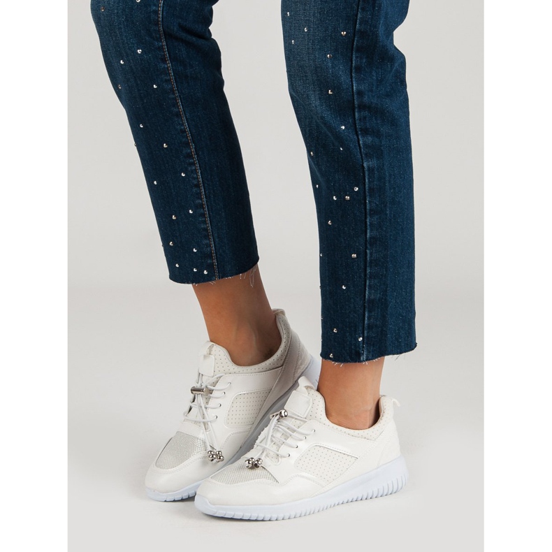 Scarpe sportive con coulisse bianca 2