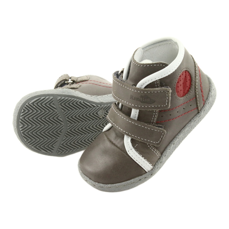 Ren But Ragazzi in pelle con Ren grigio in velcro 1423 ma ma 4