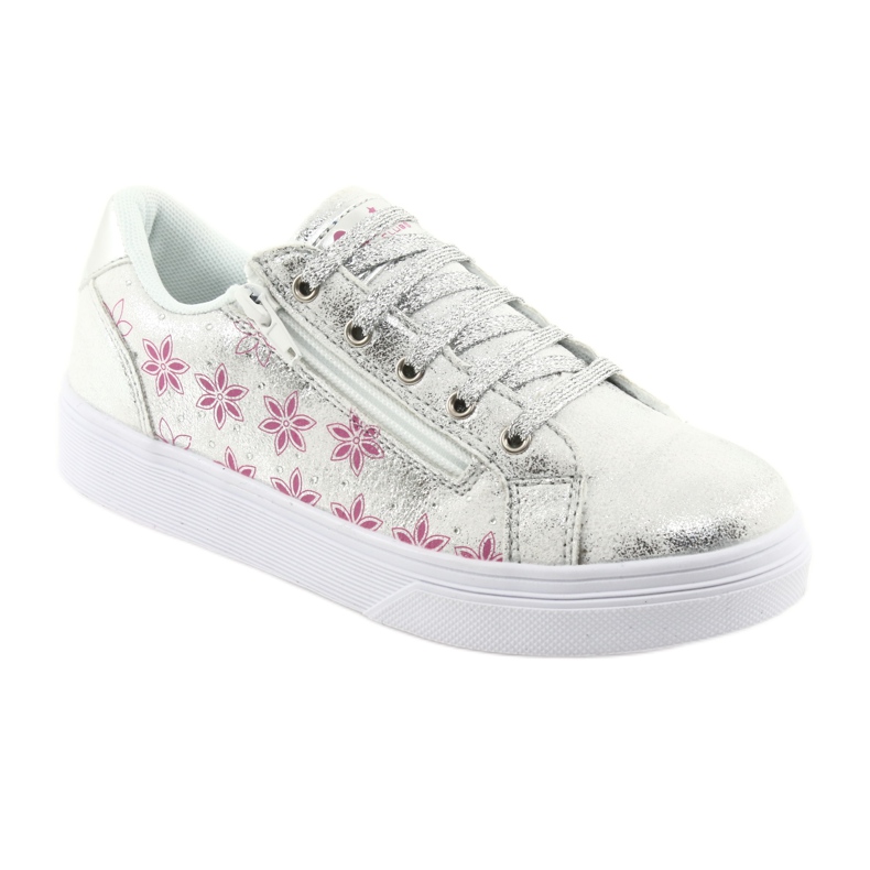 Cursore sportivo da bambina American Club ES13 argento bianco grigio rosa 1