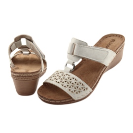 Ciabatte Inblu NA03 beige con paillettes velcro 4