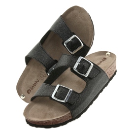 Pantofole nere da donna Inblu NM013 nere con particelle d'argento nero 5