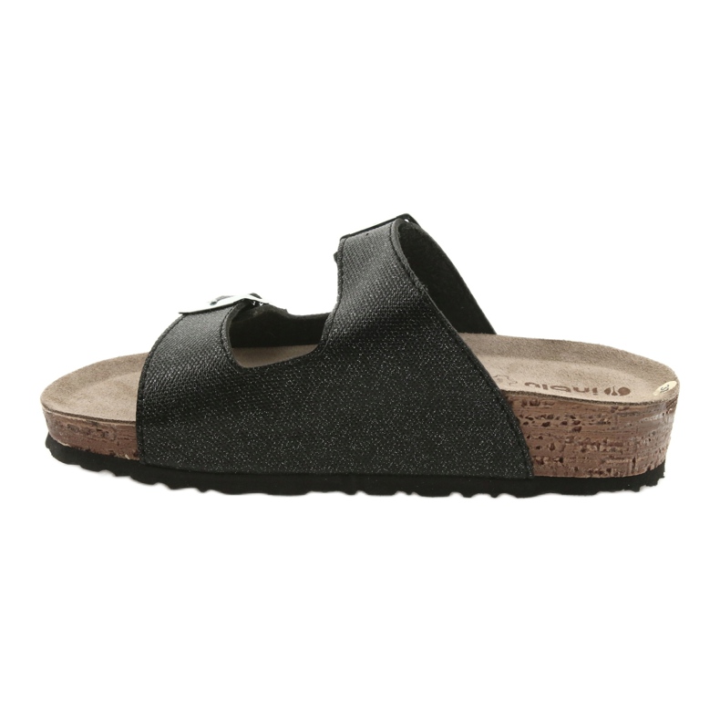 Pantofole nere da donna Inblu NM013 nere con particelle d'argento nero 2