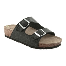 Pantofole nere da donna Inblu NM013 nere con particelle d'argento nero 1