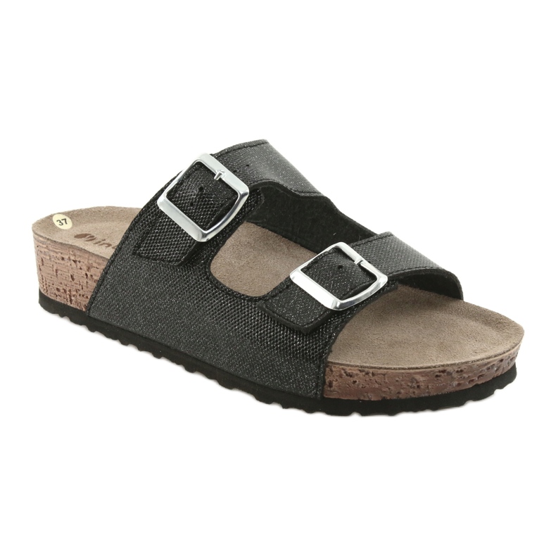 Pantofole nere da donna Inblu NM013 nere con particelle d'argento nero 1