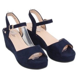 Sandali su una zeppa bassa blu K-7 DK.BLUE blu navy 1