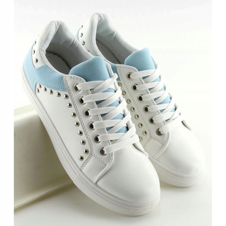Sneakers donna bianche e blu LA09 Blue bianco 2