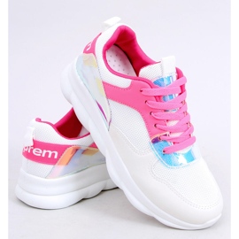 Scarpe sportive bianche e rosa BL157 Rose Red bianca 2