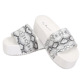 Bianco N-32 Pantofole con suola alta White Snake 2