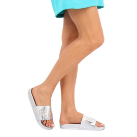 Ciabatte metalliche argento WL169 Argento grigio 1