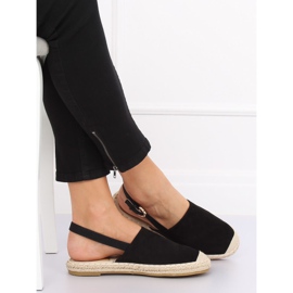 Espadrillas nere con tacco aperto nere HH-119 Black nero 2