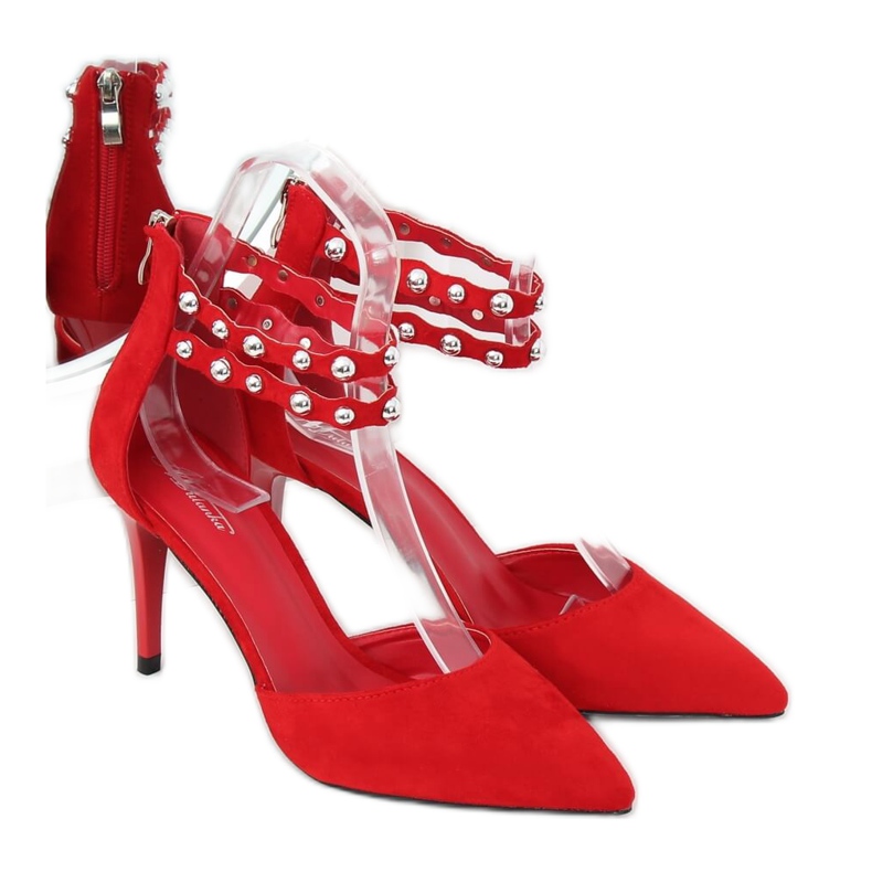 Borchie rosse con borchie B-51 Red rosso 1