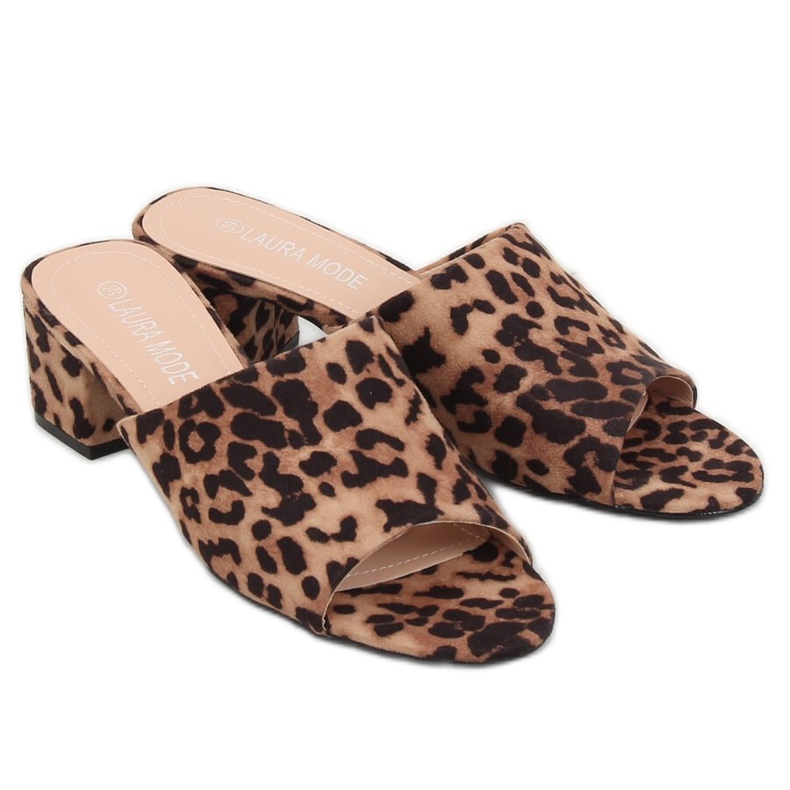Leopardo con tacco alto QL-89 Leopard marrone 2