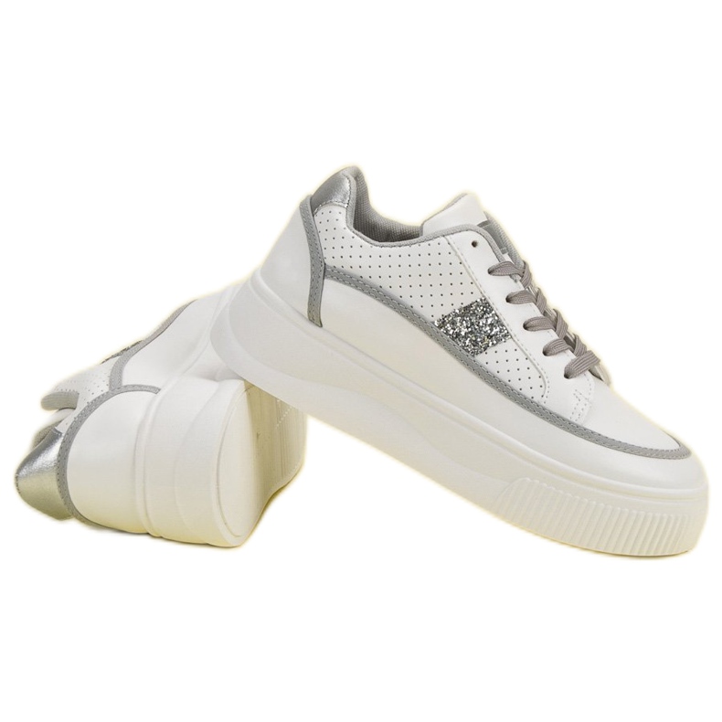 Creepers bianche con glitter bianco 1