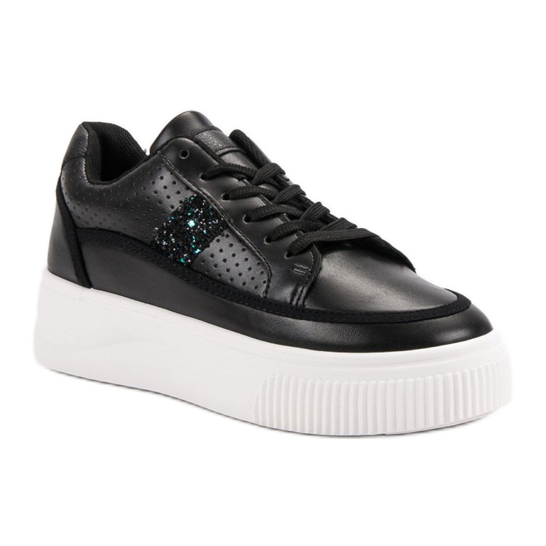 Creepers nere con glitter nero 1