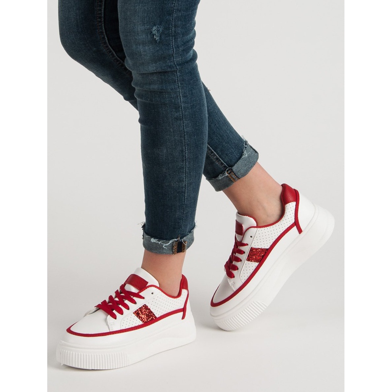 Creepers bianche con glitter bianco 1