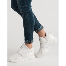 Sneakers slip-on con zeppa bianco 1
