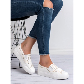 J. Star Sneakers Slip On Con Una Stella bianco 1