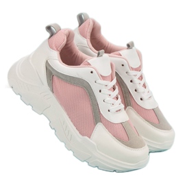 Scarpe sportive da donna bianco rosa 2