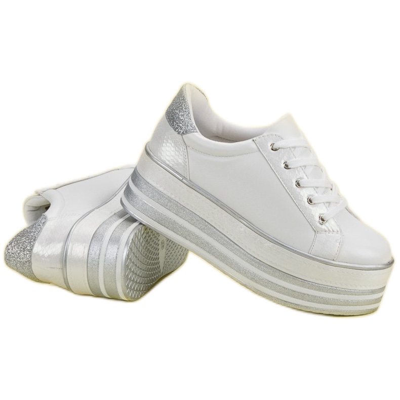 Weide Scarpe Da Ginnastica Sulla Piattaforma bianco 1