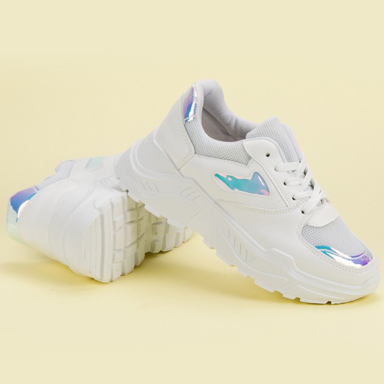 Sneakers Bianche Con Effetto Holo bianca 2