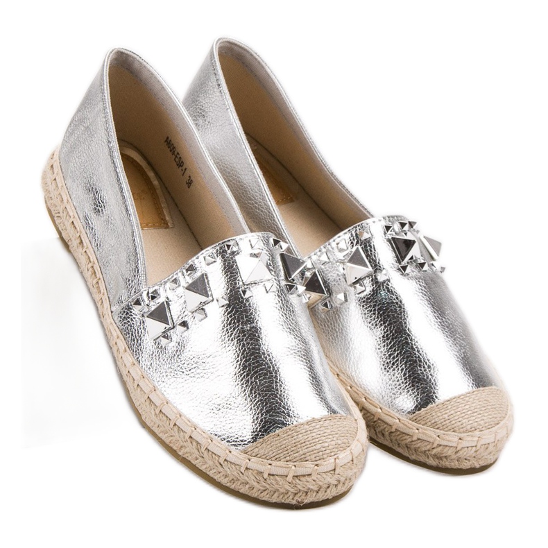 Bestelle Espadrillas Argento Con Borchie grigio 1