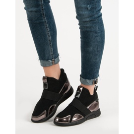 Sneakers slip-on con zeppa nero 2