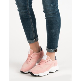 Scarpe sportive stringate rosa 2