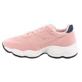 Scarpe sportive stringate rosa 1