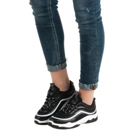 Scarpe sportive in tessuto nero 2