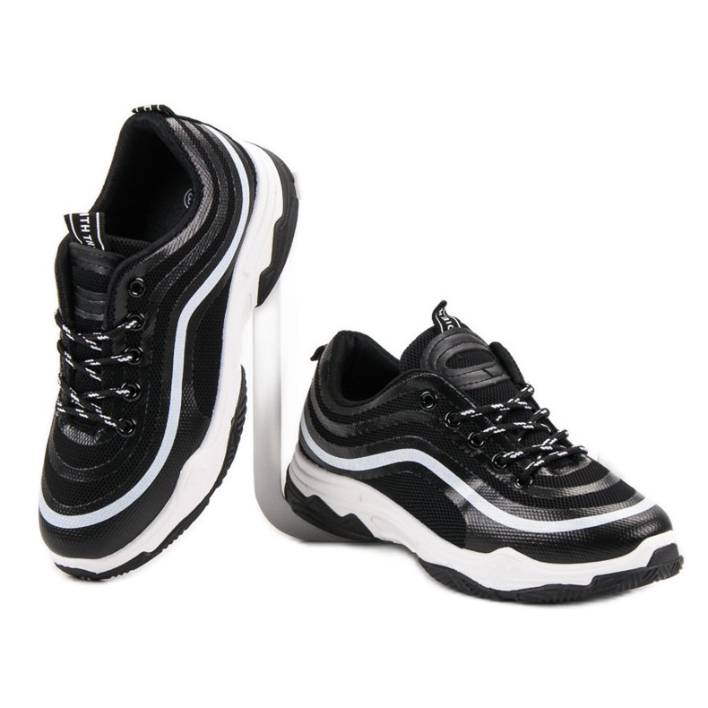 Scarpe sportive in tessuto nero 1