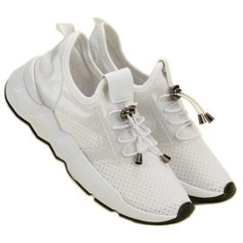 Scarpe sportive con coulisse bianca 2
