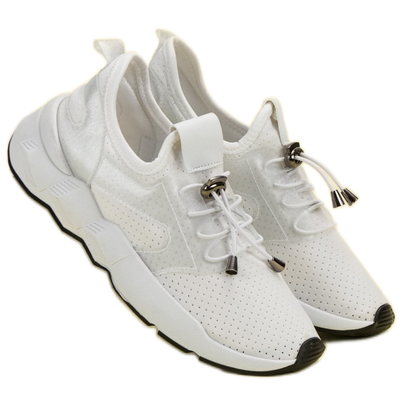 Scarpe sportive con coulisse bianco 2