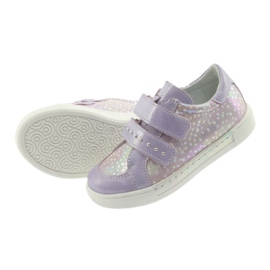 Scarpe con velcro Ren But 3229 viola chiaro grigio giallo 5
