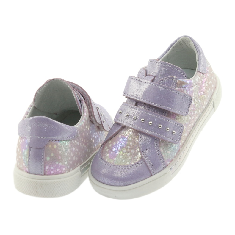 Scarpe con velcro Ren But 3229 viola chiaro grigio giallo 4