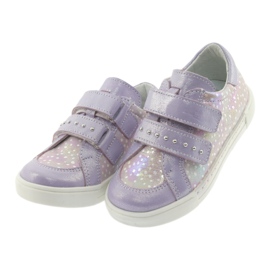 Scarpe con velcro Ren But 3229 viola chiaro grigio giallo 3