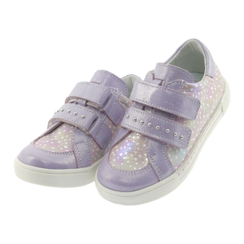 Scarpe con velcro Ren But 3229 viola chiaro grigio giallo 3