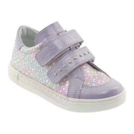 Scarpe con velcro Ren But 3229 viola chiaro grigio giallo 1