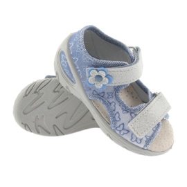 Scarpe per bambini Befado pu 065P122 blu grigio 3