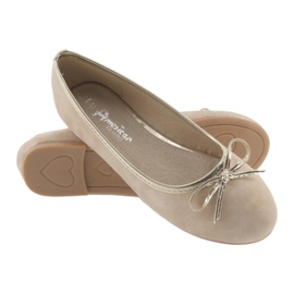 Ballerine per bambina beige American Club LU17 d'oro 4