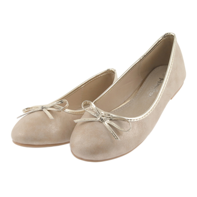 Ballerine per bambina beige American Club LU17 d'oro 3