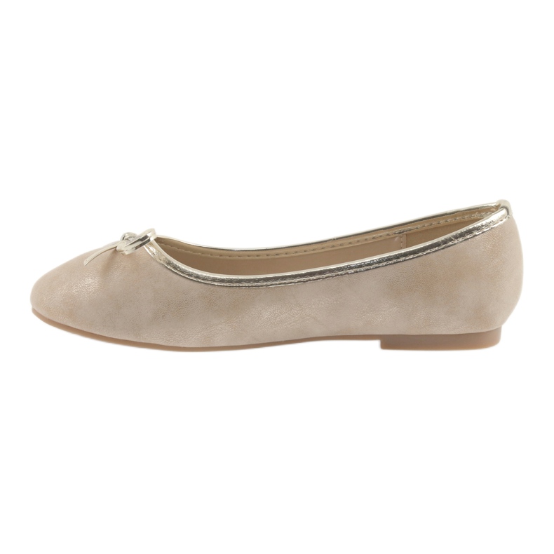 Ballerine per bambina beige American Club LU17 d'oro 2