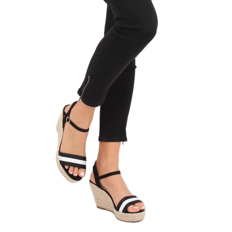 Espadrillas nere su zeppe, nere 9072 nere nero 2