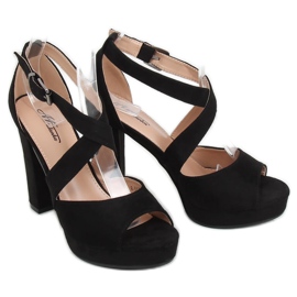 Sandali neri sulla piattaforma B-88 Black nero 1